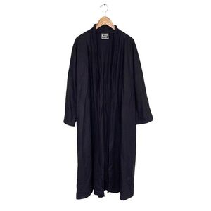 Animale Wool Open Coat Women’s 2 US Oversized Charcoal Grey Wrap Long Sleeve